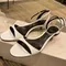 Fashion Kitten Heel Design Brand Sandals Women Summer Sexy Open Toe Ankle Buckle High Heel Sandals Elegant Commuter Office Shoes