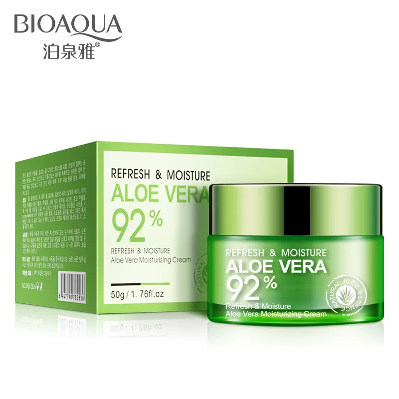 BIOAQUA Aloe Vera Gesichtscreme, Anti-Falten, feuchtigkeitsspendende, tief feuchtigkeitsspendende Tagescreme, Pflanzenessenz, nährende, erfrischende Hautpflege Image