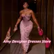 African Charming Pink Sequin Beaded Evening Dresses For Women Aso Ebi Style Long Prom Dress Wedding Party Gown Luxury Customized