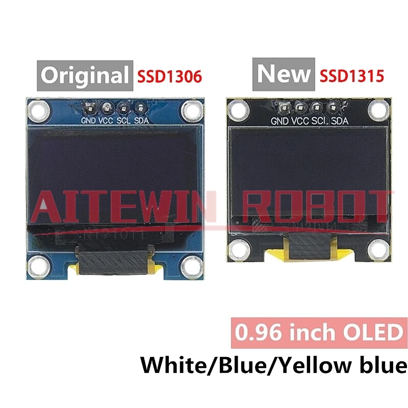 0,96 Zoll IIC Serielles 4-poliges weißes/blaues/gelbes blaues/gelbes OLED-Anzeigemodul 128 x 64 12864 LCD-Bildschirmplatine für Arduino Oled Image