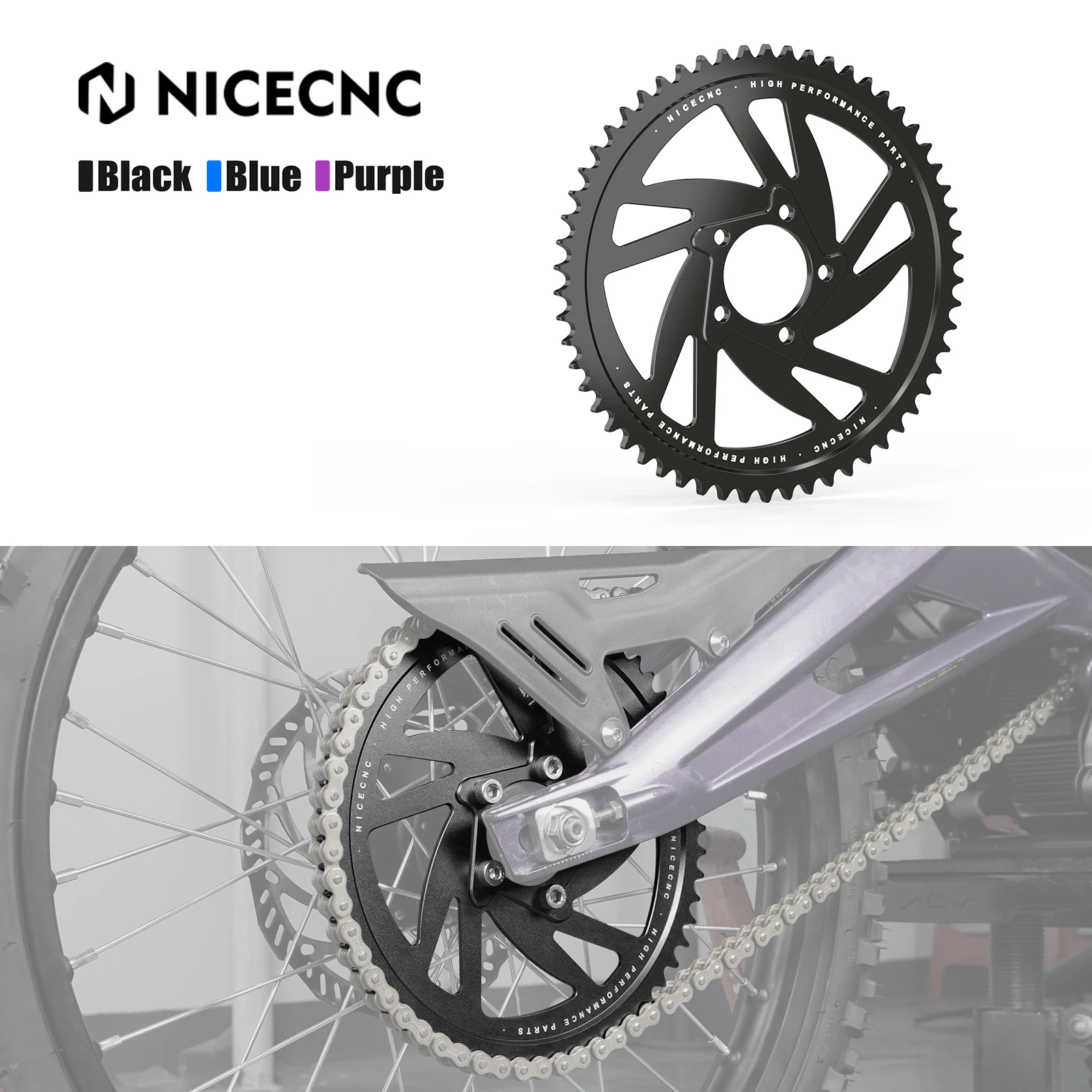 NICECNC Für Sur-Ron Light Bee X S L1E Segway X160 X260 Surron Light Bee X 58T Kettenrad Elektrofahrrad Elektro-Motorrad Image