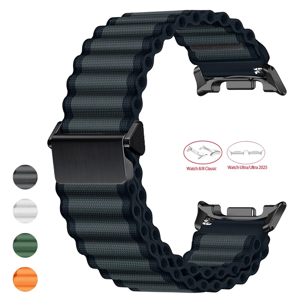 Nylon-Schlaufenarmband für Samsung Galaxy Watch Ultra 2022, Sport-Trail-Band für Galaxy 8 40 44 mm/8, klassisches, schnelles Passarmband ohne Lücken Image