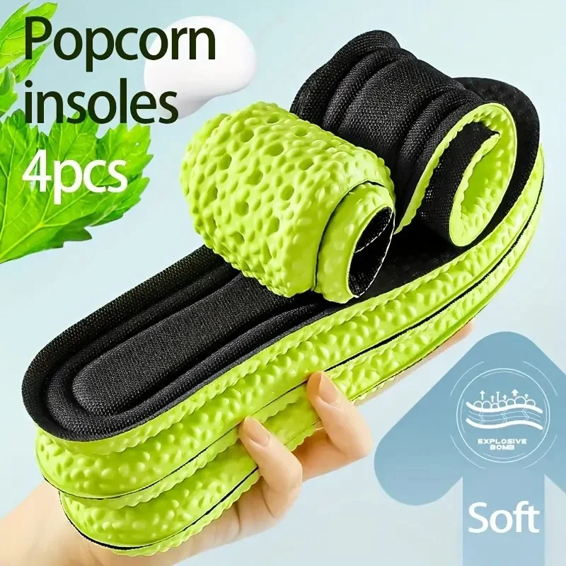 2 Paar Sport-Laufsohle für Schuhe, weiche, stoßdämpfende Fußgewölbeunterstützung, Plantarfasziitis-Vorlage, Einlegesohlen für Füße, Schuhsohle