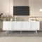 Rosahqnda Meuble TV noir moderne-175x38x56 cm Panneaux réglables Meuble TV léger Lowboard Luxury Sti
