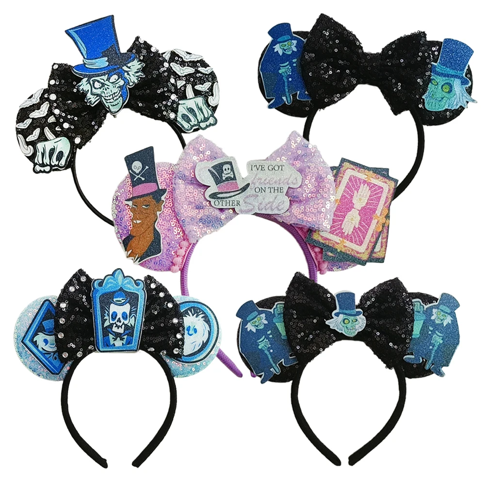 Neueste Halloween Mickey Maus Ohren Stirnband Cosplay Geist Cartoon Pailletten Haarband Kürbis Dekoration Kinder Party Haar Zubehör Image