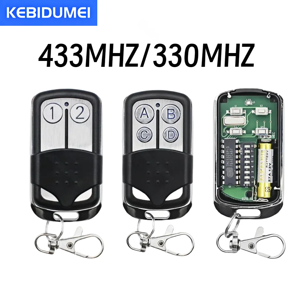 433MHz 330mhz Metal Push Button Remote Control RF Wireless Duplicator For SMC5326 8 Dip Switch Auto Copy Alarm System Universal