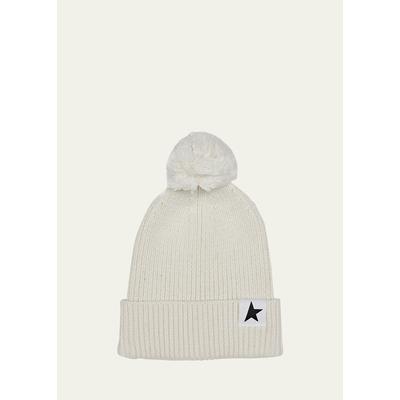 Golden Goose Girl's Star Rib Beanie W/ Pompom