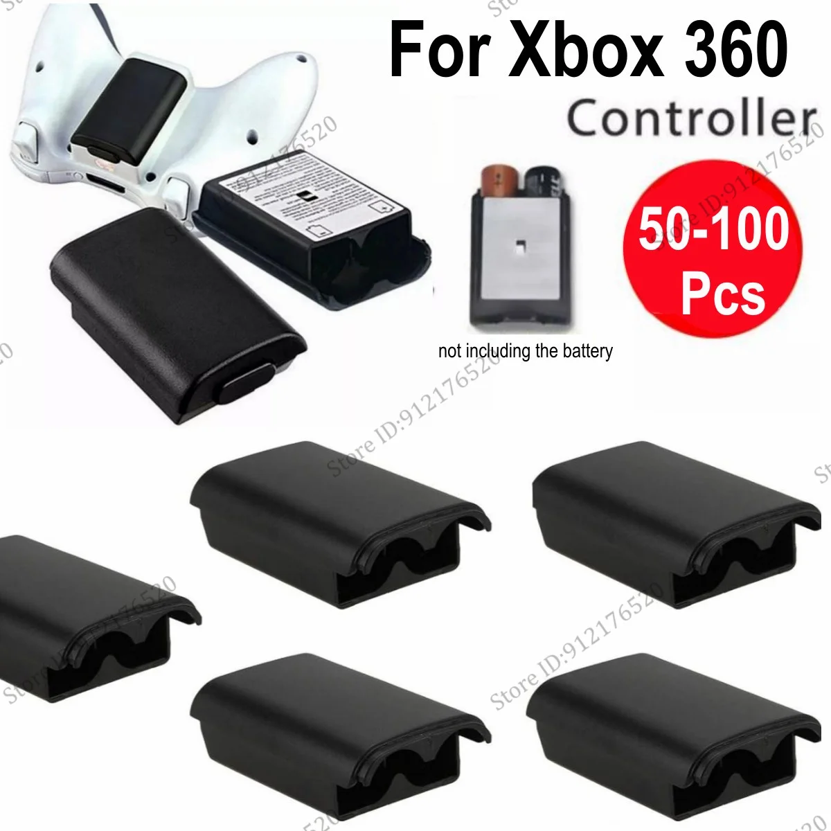 50/100Pcs Game Controller Battery Back Pack Case AA Battery Holder Back Cover Case Replacement for Xbox 360 Wireless Gamepad