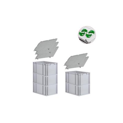 PROREGAL SparSet 5x Eurobox NextGen Economy mit Auflagedeckel & 4x Verschlüsse Grün, Griffe zu, HxBxT 32x40x60cm, 65L, Eurobehälter, Box Image