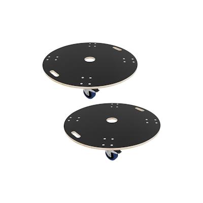 ECD Germany 2er Möbelroller Rollbrett Transportroller rund mit 2 Bremsen Ø 87 cm bis 800 kg Image