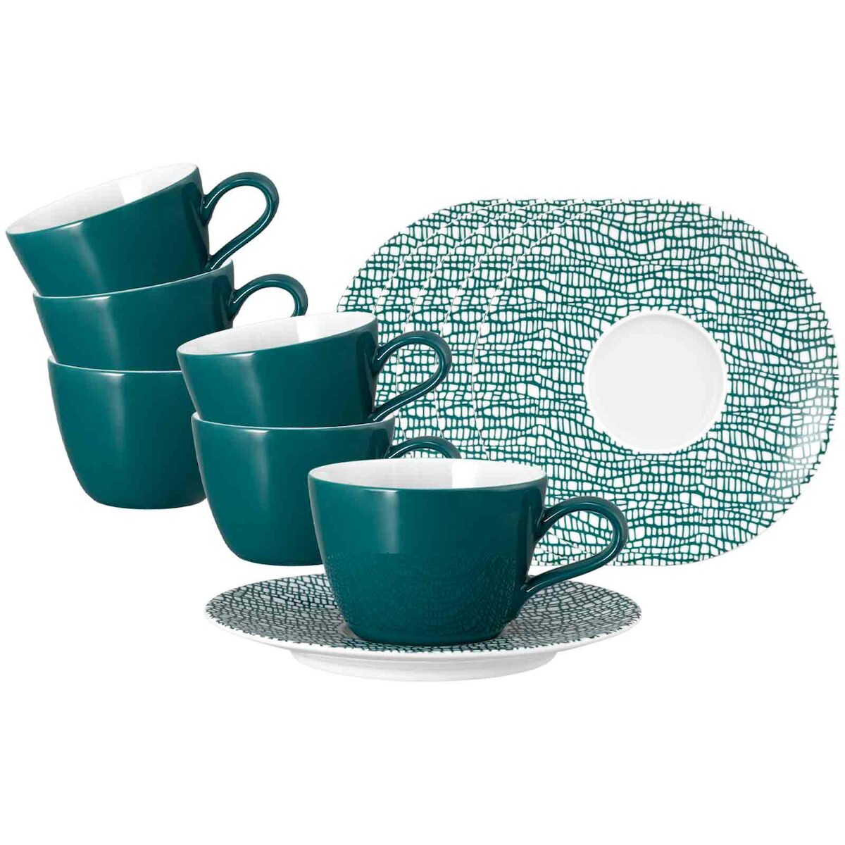 Seltmann Weiden Life Fashion Kaffeetasse mit Untertasse 6er Set - Trendy Petrol Image