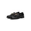 Loafer TOMMY HILFIGER "TH CHAIN FRINGE LEATHER LOAFER", Damen, Gr. 40, schwarz, Leder, klassisch, Schuhe, Blockabsatz, Slipper, Businessschuh mit modischen Fransen