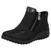 Schlupfboots RIEKER "Ready2GO", Damen, Gr. 43, schwarz, Lederimitat, casual, Schuhe, Stiefelette, Casual-Boots, Profilsohle, mit seitlichem Reißverschluss