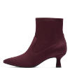 Stiefelette MARCO TOZZI, Damen, Gr. 41, lila (beere), Textil, unifarben, Veloursleder, elegant, Schuhe, Trichterabsatz, Businesschuh, Abendschuh mit Innenreißverschluss