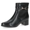 Stiefelette CAPRICE, Damen, Gr. 39, schwarz, Leder, klassisch, Schuhe, Blockabsatz, Businessschuh mit goldfarbener Zierschnalle