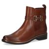 Stiefelette CAPRICE, Damen, Gr. 38,5, braun (cognac used), Leder, klassisch, Schuhe, Blockabsatz, Businessschuh, Boots mit edlem Schmuckelement