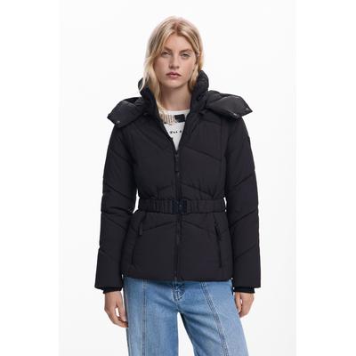 Belted padded jacket