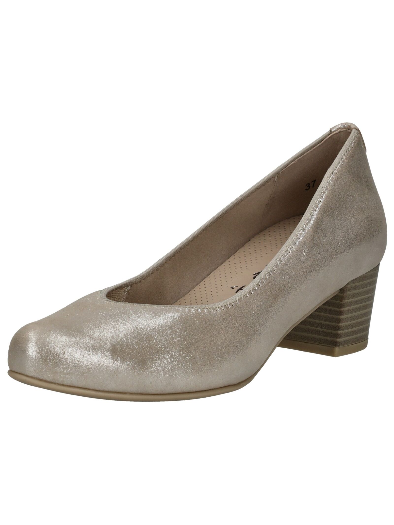 Pumps CAPRICE "Caprice Pumps Leder", Damen, Gr. 38, beige (taupe), Leder, Schuhe