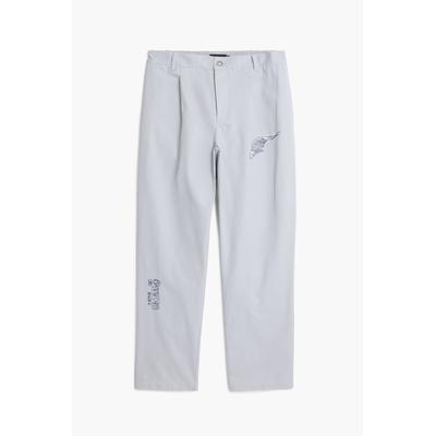 Tailored long trousers with embroidery