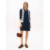 Strickkleid TOMMY HILFIGER "SOFT WOOL HALF SL F&F POLO DRESS", Damen, Gr. M (38), N-Gr, blau (schwarz night navy), Feinstrick, Obermaterial: 100% Wolle, unifarben, casual, kurz, Kurzarm, Kleider, aus reiner Wolle
