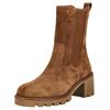 Stiefelette PAUL GREEN "Paul Green Stiefelette Veloursleder/Textil", Damen, Gr. 42, braun (toffee), Veloursleder, Textil, casual, Schuhe
