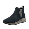 Chelseaboots RIEKER, Damen, Gr. 43, blau (nachtblau), Nubuklederimitat, Elastischer Einsatz, sportlich, Schuhe, Boots, Stiefelette, High Top Sneaker, Keilboots mit Stretcheinsatz