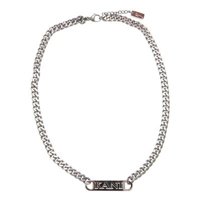 Halsreif KARL KANI "Karl Kani KK Retro Kani Plate Cubanlink Necklace", silber, Halsketten, one size Image