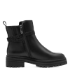 Stiefelette MARCO TOZZI, Damen, Gr. 36, schwarz, Lederimitat, Textil, modisch, Schuhe, Blockabsatz, Bikerboots, Zierschnalle mit Strasssteinen besetzt