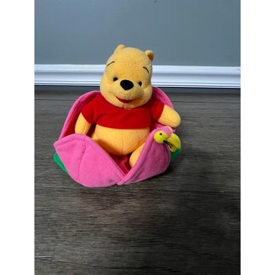 Disney Toys | Disney Winnie The Pooh Plush In Flower W/ Bee Stuffed Animal Toy Kids | Color: Pink/Yellow | Size: Osbb