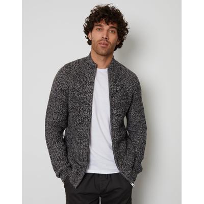 Charcoal Grey Full-Zip Cardigan