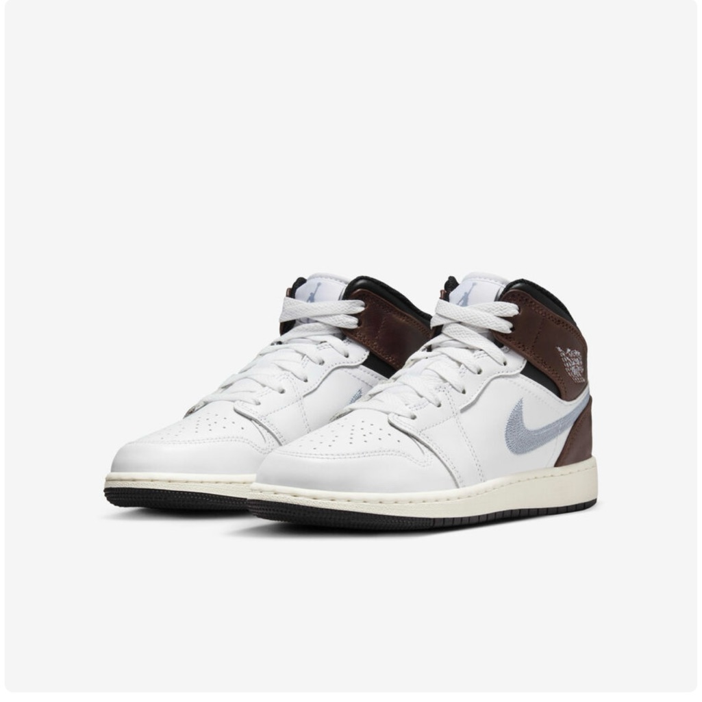 Nike Shoes | Kids Air Jordan 1 Mid Se Nike Shoes In Size 1.5y | Color: Blue/Brown | Size: 1.5 Y