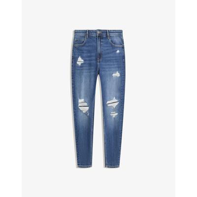 Bershka Ripped Carrot Fit Jeans Men 36 Blue