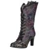 High-Heel-Stiefel LAURA VITA "LAURA VITA Stiefel Leder/Textil", Damen, Gr. 38, lila (violet), Leder, Textil, casual, Schuhe
