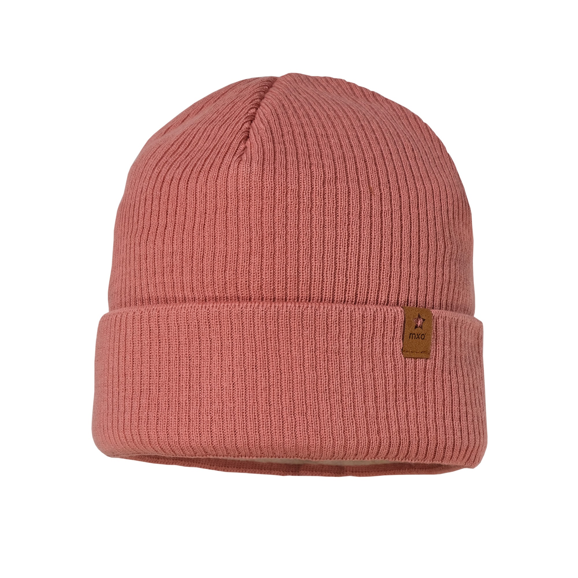 Beanie MAXIMO, Baby, Gr. 53, rot (ash rose), Fleece, Baumwolle, unifarben, Mützen, aus Baumwolle, wärmend, gefüttert, unifarben Image