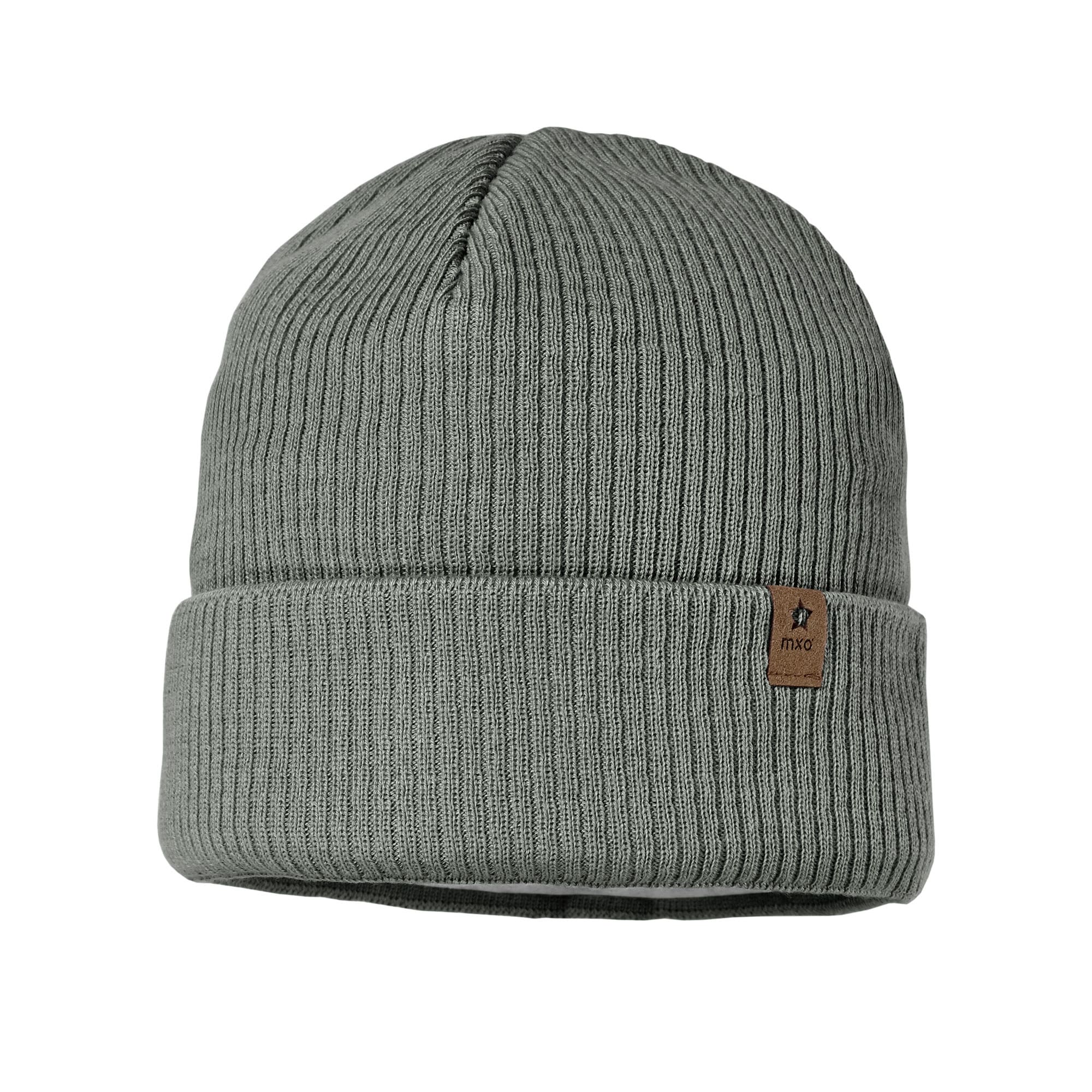 Beanie MAXIMO, Baby, Gr. 51, grün (khaki grau), Fleece, Baumwolle, unifarben, casual, Mützen, aus Baumwolle, wärmend, gefüttert, unifarben Image