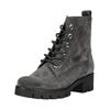 Schnürstiefelette GABOR "Gabor Stiefelette Veloursleder", Damen, Gr. 39, grau (dunkelgrau), Veloursleder, casual, Schuhe