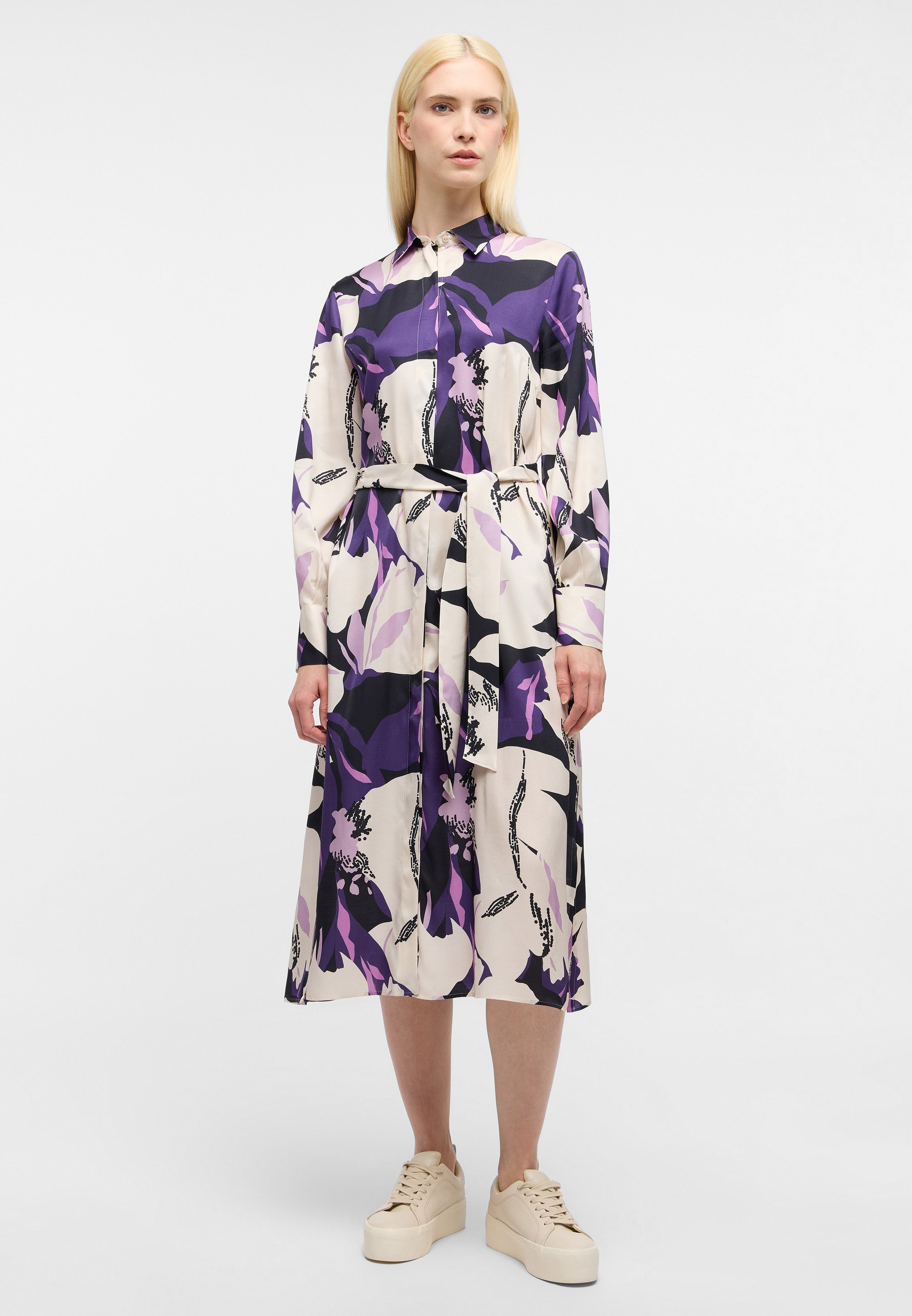 Blusenkleid ETERNA "LOOSE FIT", Damen, Gr. 40, Normalgrößen, lila, 100% Viskose, Kleider Image