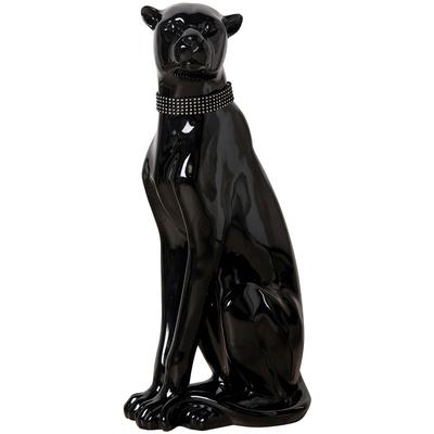 Tierfigur CASABLANCA BY GILDE "Figur Panther schwarz H. 60 cm", schwarz, B:23cm H:60cm T:32cm, Polyresin (Kunststein), Dekofiguren Image