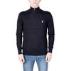 US Polo Assn Herren 1/4 Reissverschluss Pullover mit Stehkragen Schwarz