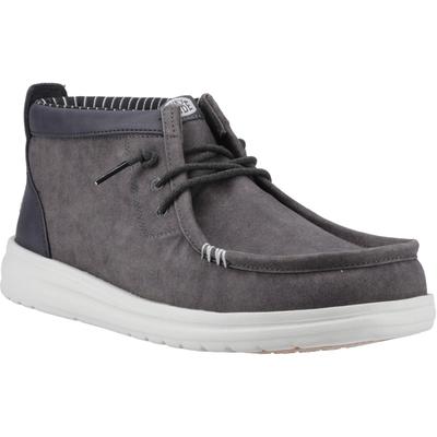 HEYDUDE Wally Mid GripR Baumwoll-Herren Stiefeletten Schwarz Austern/Schwarz Image