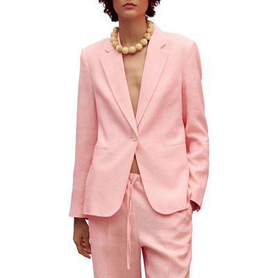 Boreli Linen Blazer - Pink - Mango Jackets