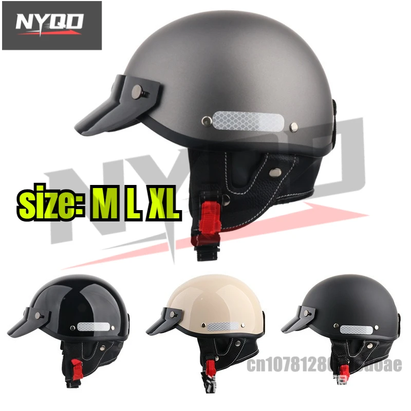 Casque de Moto rétro casque de Moto hommes femmes Scooter Vintage demi visage motard Moto Crash Moto casque Anti-chute