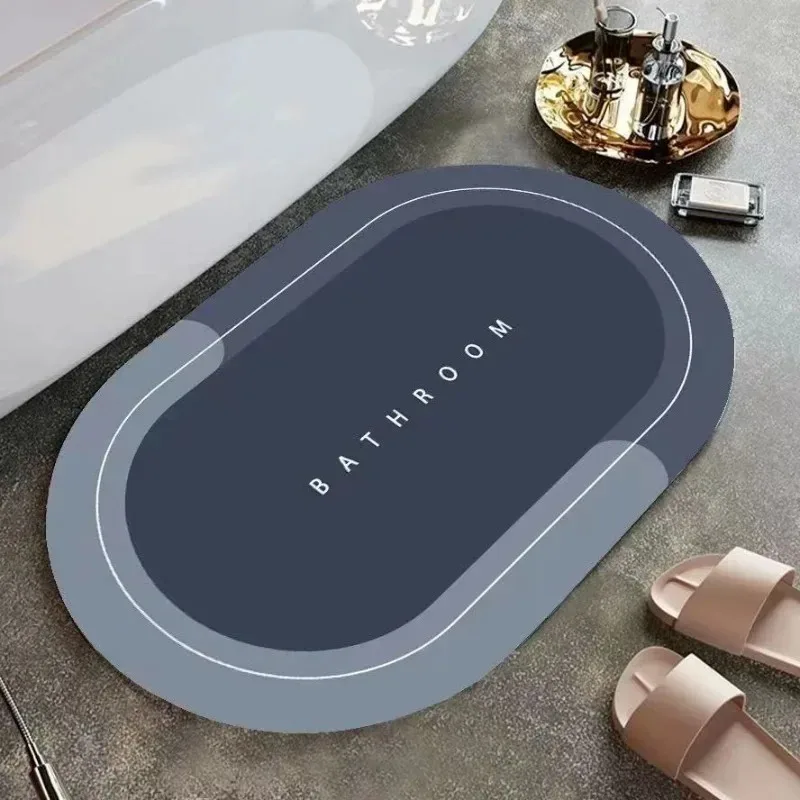 Tapis de bain absorbant pour salle de bain, velours de corail, Absorption d'eau Super rapide, doux, confortable, séchage plus facile, tapis de pied en boue pour salle de bain