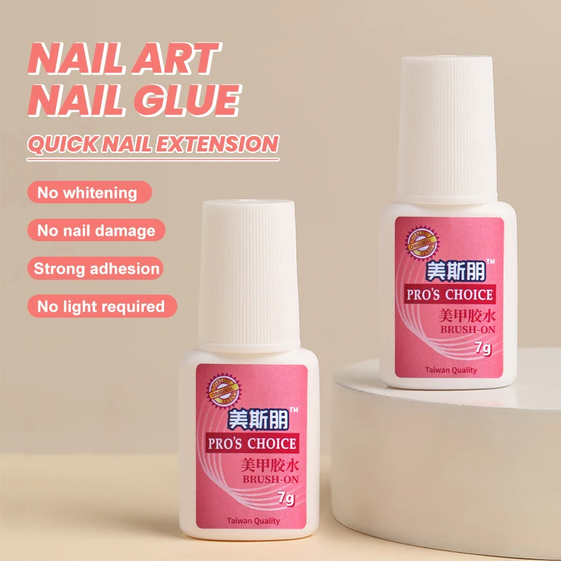 Schnell trocknender Nagelkleber, superstarker Kleber zum Aufdrücken der Nägel, keine Lampen erforderlich, vergilbungsfrei, Acrylkleber, Salon-Profi-Kleber Image