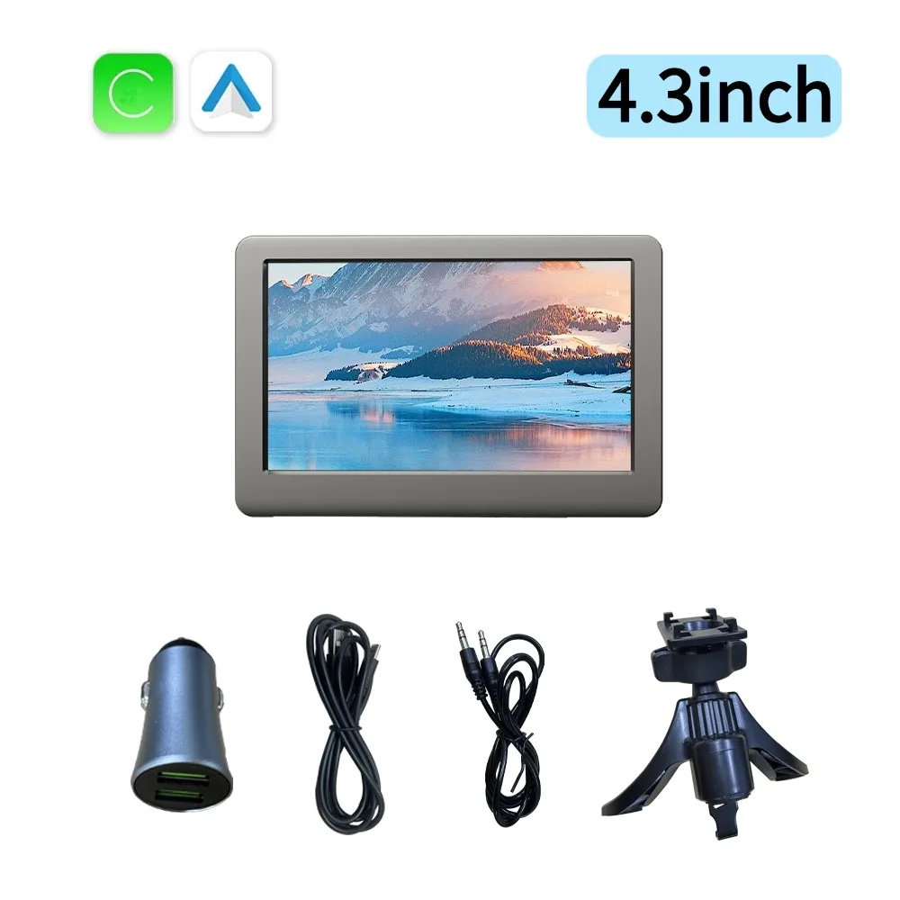4.3 "Wireless CarPlay Android Auto Universale Portatile Autoradio Mirror Link Player BT Audio AUX Stereo per Apple o Android