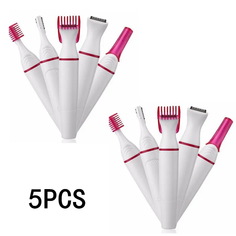 1/2/5PCS 5 in 1 Elektrische Epilierer Schmerzlos Trimmer Für Augenbraue Körper Bikini Gesichts Haar Entfernung multifunktions Haar Rasierer Image