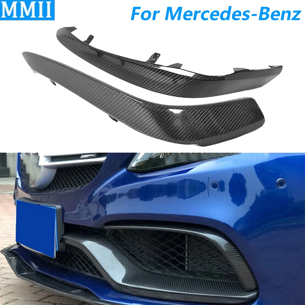 Für Mercedes-Benz W205 S205 C63 C63S 2015-2021 Real Dry Carbon Fiber Front Bumper Spoiler Lufteinlass ersatz Auto Zubehör Image