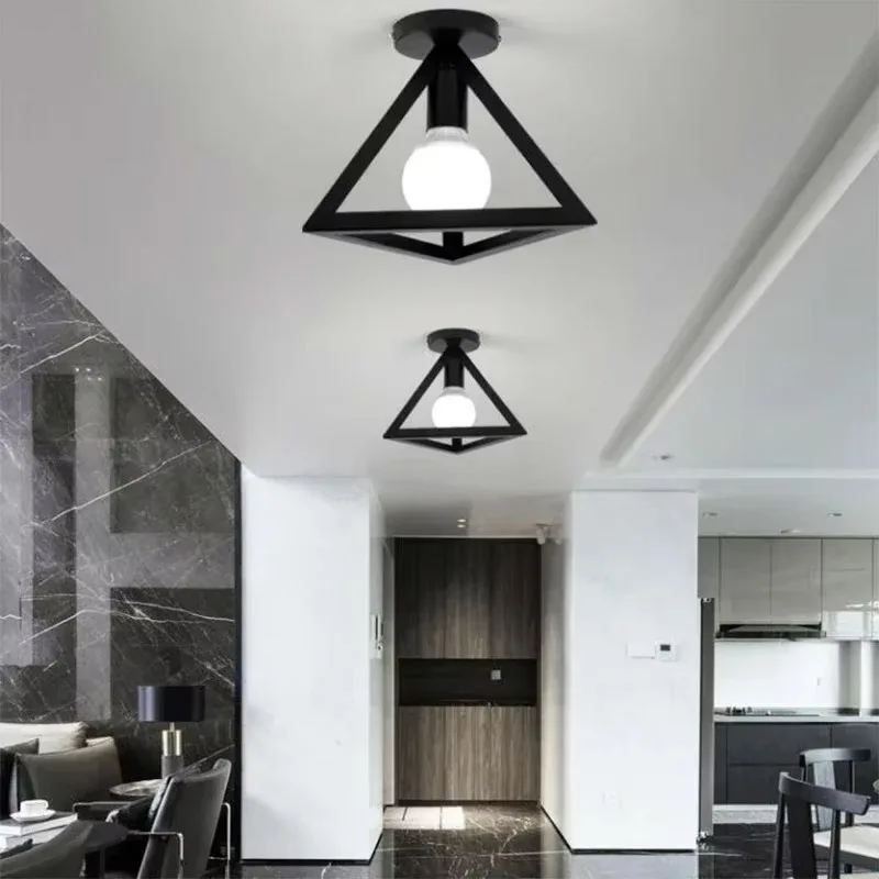 Moderne LED-Deckenleuchten, schwarz-weiße Dreieckslampen für Balkon, Korridor, Gang, Restaurant, Bar, Innen- und Außenbereich, dekorative Leuchten