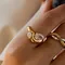 YHTOT Minimalista 18K Color Oro Placcato Acciaio Inossidabile Anello Zircone Twistable Anello Impilabile Accessori da Donna Regalo Del Partito