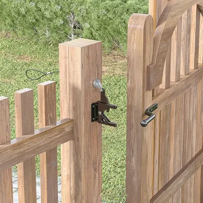 Steel Spring Cable Self Locking Gate Pull String Carbon Steel Automatic Door Lock Multifunction Light Open Heavy Duty Gate Lock